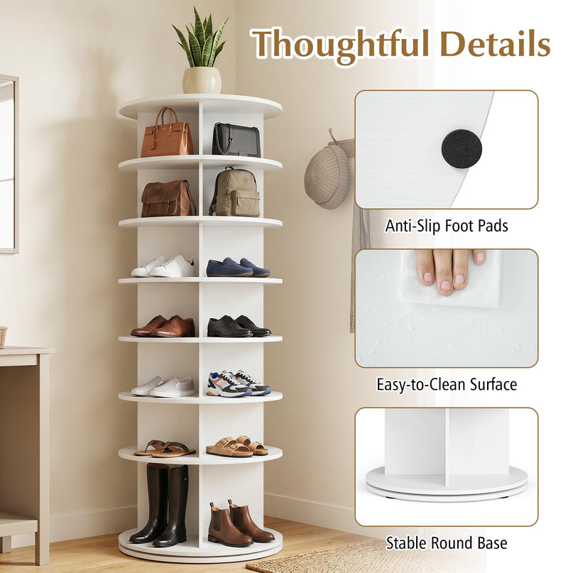 Giantex 7 Tier Rotating Shoe Rack Tower