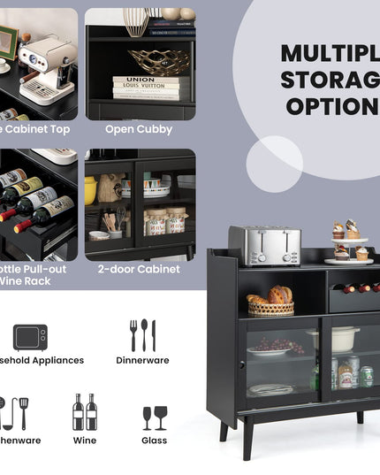 Giantex Buffet Sideboard, Modern Coffee Bar Storage Cabinet