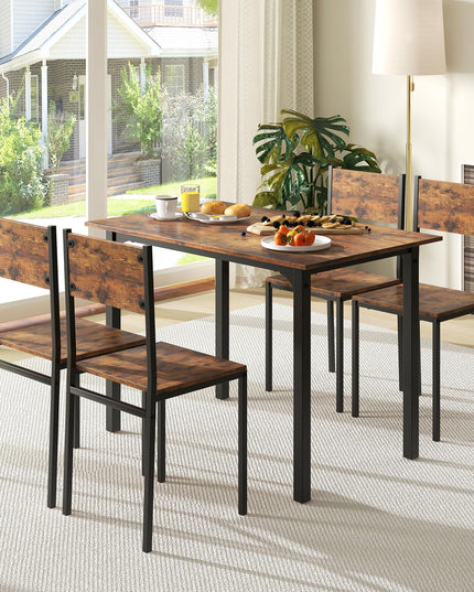 Giantex Dining Table Set for 4, 5-Piece Kitchen Table Set with Dinner Table, Dining Chairs