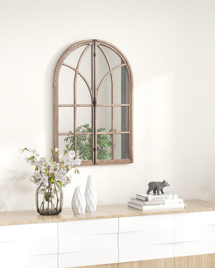 CHARMAID Farmhouse Arched Window Mirror - 34"x23" Arch Mirror Wall Decor