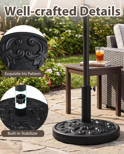 Giantex 27 lbs Patio Umbrella Base Pre-Filled Cement Weighted Umbrella Base