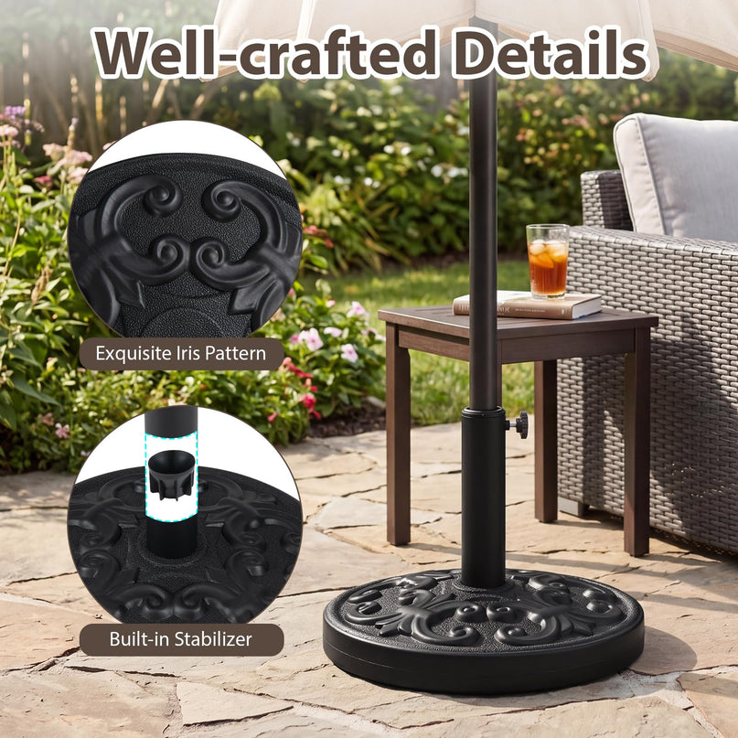 Giantex 27 lbs Patio Umbrella Base Pre-Filled Cement Weighted Umbrella Base