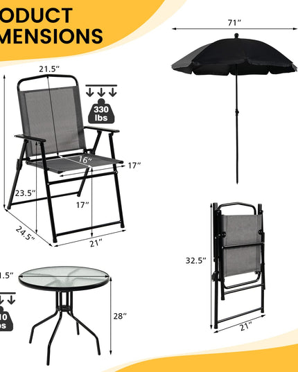 Giantex 6 Pieces Patio Dining Furniture Set