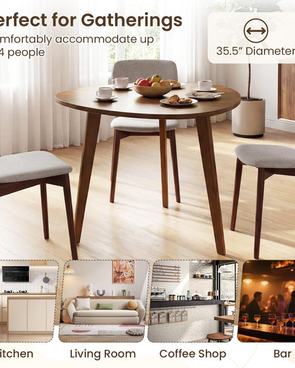 Table à manger ronde Giantex de 90 cm pour 4 personnes
