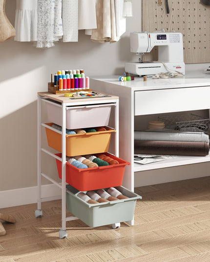 Giantex Rolling Storage Cart with 4 Drawers Utility Cart（28"H）