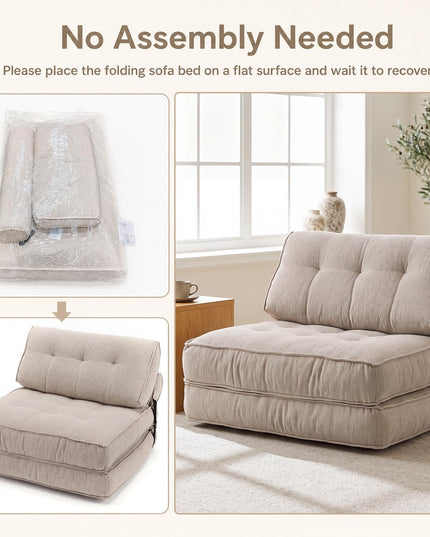 Giantex 3-in-1 Folding Sofa Bed with Bolster & Pillow
