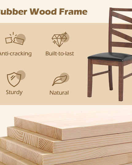 Giantex Wooden Dining Chairs Set of 2/4 for Dining Room