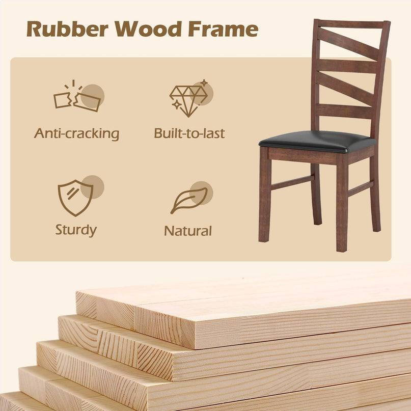 Giantex Wooden Dining Chairs Set of 2/4 for Dining Room