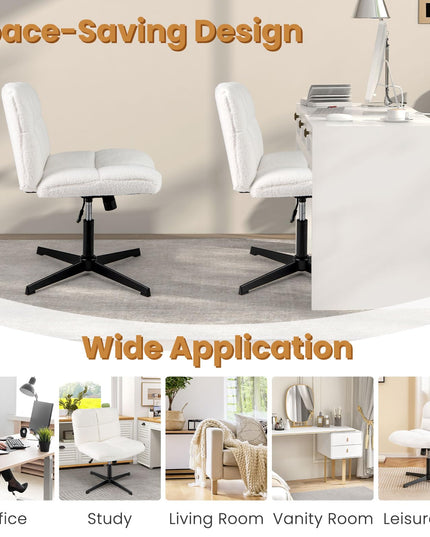 Giantex Criss Cross Chair No Wheels, Armless Cross Legged Office Desk Chair