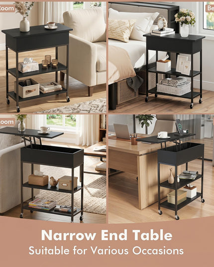 Giantex Lift Top End Table with Charging Station