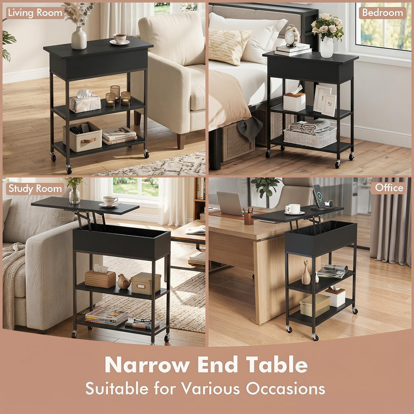 Giantex Lift Top End Table with Charging Station