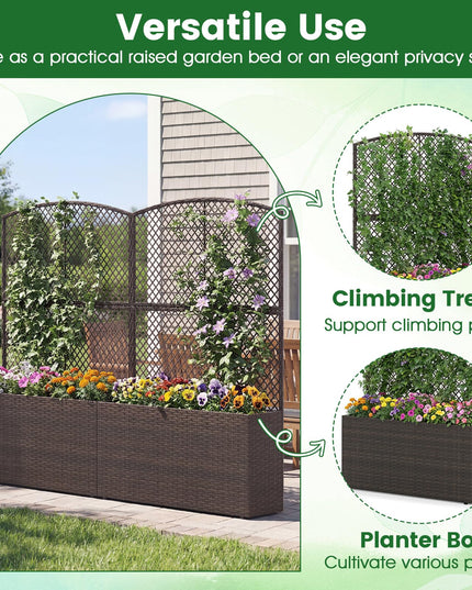 Jardinière haute en rotin PE Giantex 58"/49" avec doublure et drainage