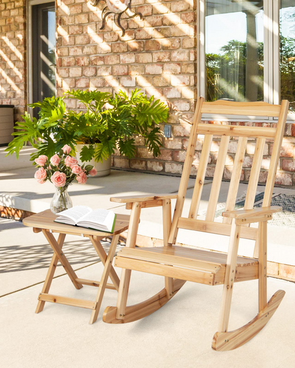 Giantex Outdoor Rocking Chairs Set - Front Rocking Chair