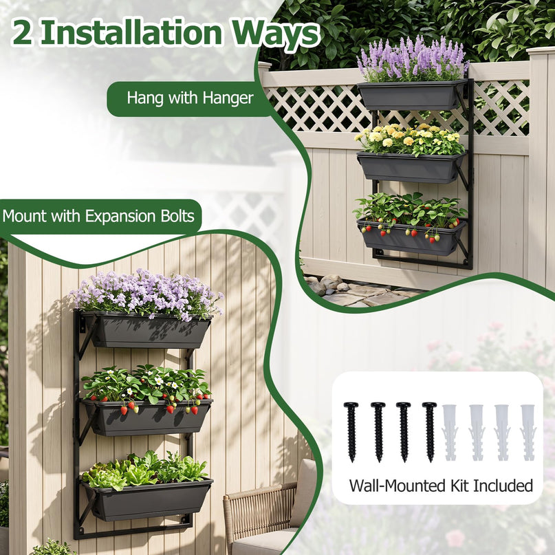 GIANTEX 3-Tier Hanging Planter Boxes (1/2)