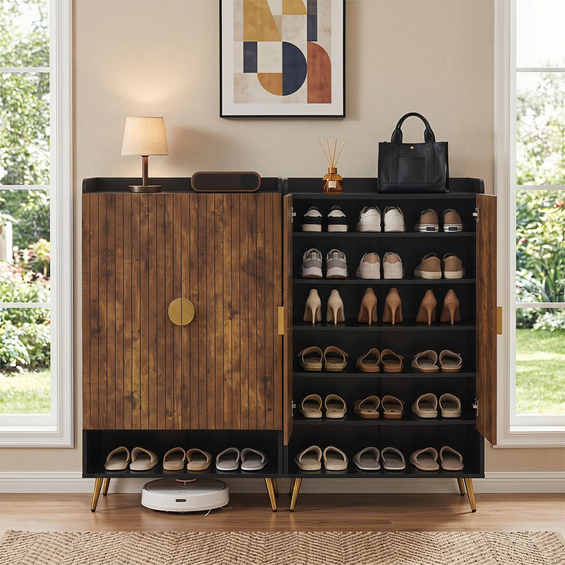 Giantex 7-Tier Wooden Shoe Storage Cabinet w/Door