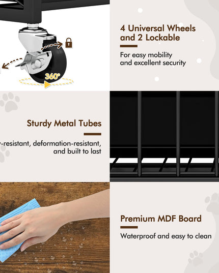 Giantex Dog Crate Furniture with Wheels