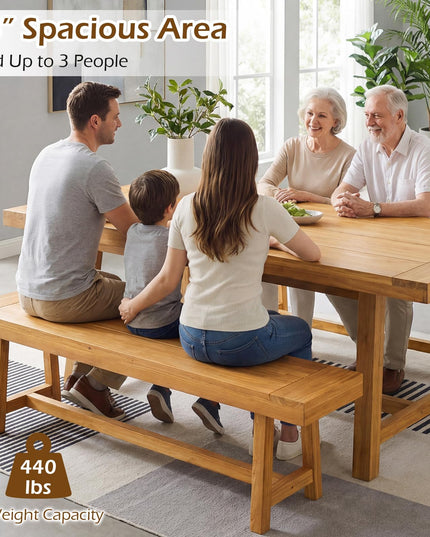 Banc de jardin Giantex en teck de 63 pouces pour 3 personnes (1/2)