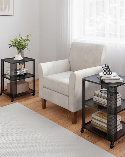 Giantex 3-Tier Rolling Side Table w/Open Storage Shelves (1/2)