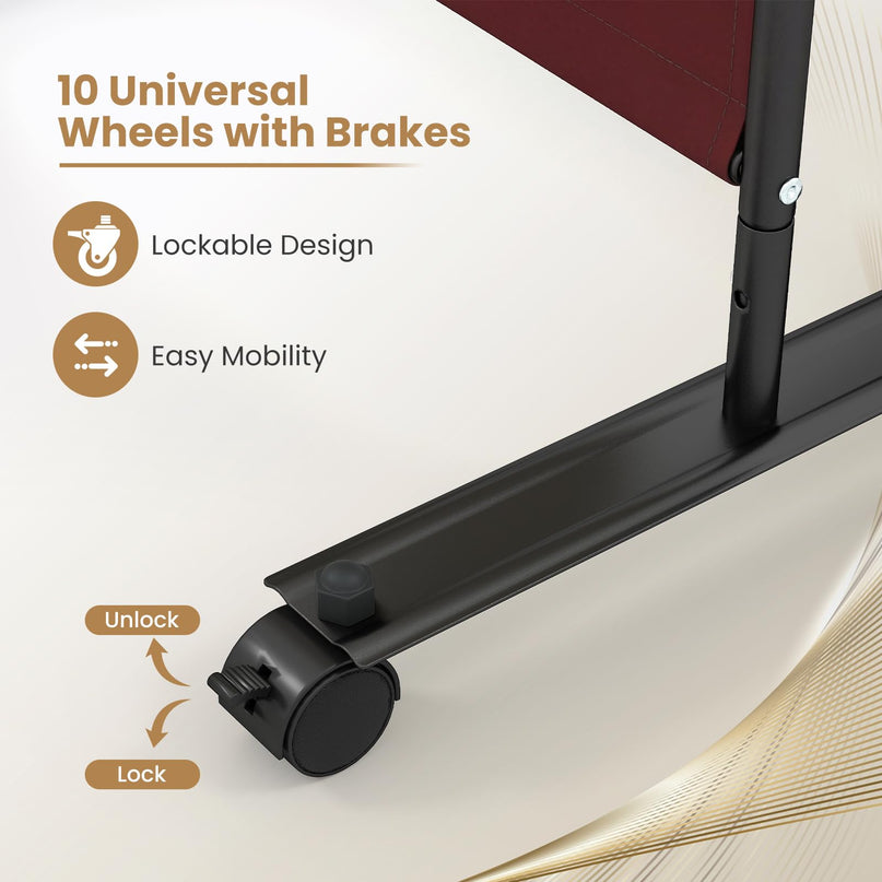 Giantex 4 Panel Folding Room Divider with Wheels