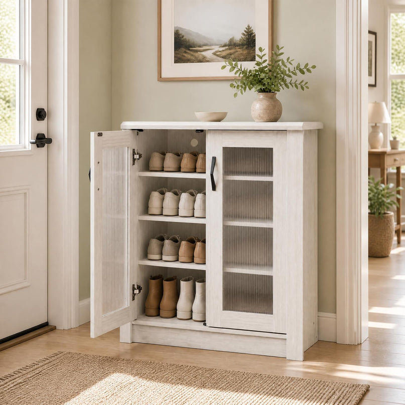 GIANTEX Shoe Storage Cabinet with 2/3 Doors and 3/6 Removable Shelves