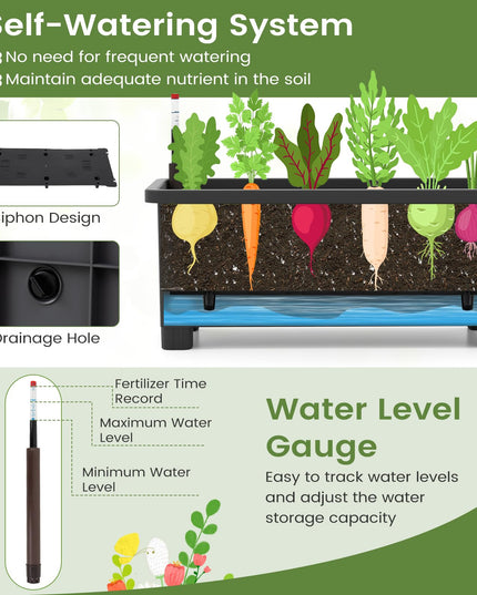 Giantex Raised Garden Bed with Legs & Trellis for Climbing Plant (29.5"x13.5"x76")