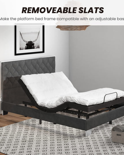 Giantex Upholstered Bed Frame, Modern Platform Bed