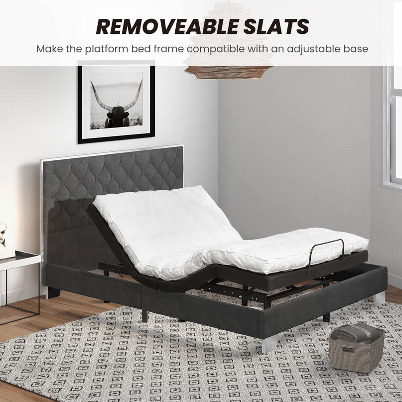 Giantex Upholstered Bed Frame, Modern Platform Bed