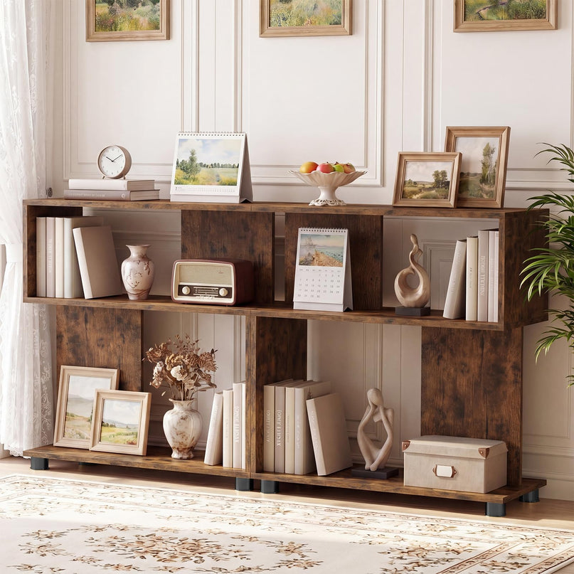 Giantex 3-Tier Geometric Bookshelf for Living Room