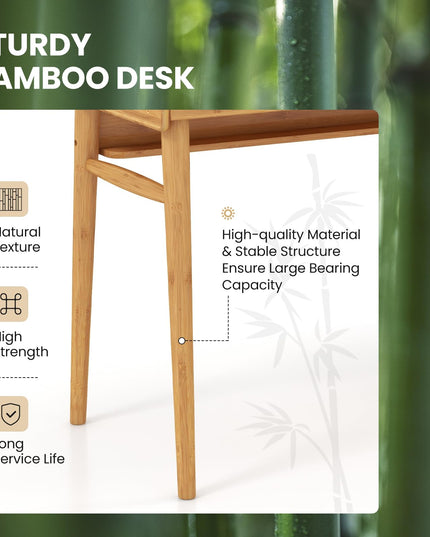 39.5" Bamboo Home Office Desk - Giantex