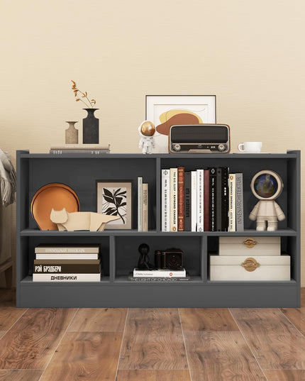 Giantex 5-Cube Bookcase, Freestanding 3-Tier Bookshelf with Spacious Top & Raised Base