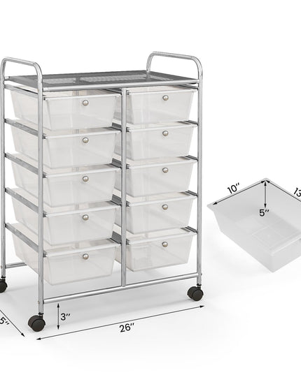 Giantex 10 Drawers Rolling Cart, Classroom Organizers