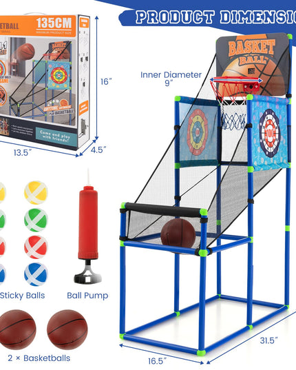 Giantex Kids Basketball Hoop Arcade Game, 2 in 1 Indoor Outdoor Arcade Basketball Game