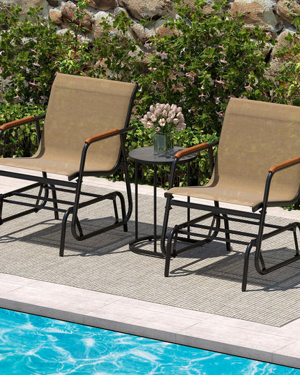 Giantex Swing Rocking Chair with Breathable Fabric Seat