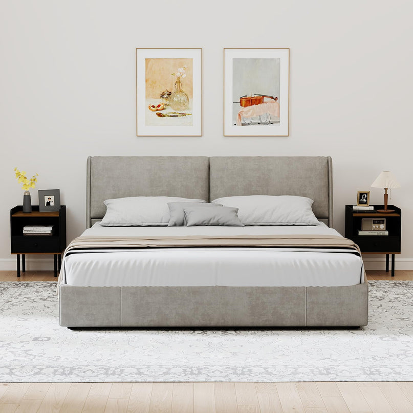 Giantex Wood Nightstands Set of 2 with Drawer