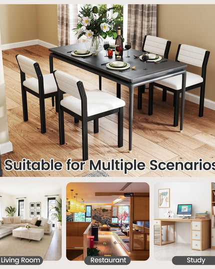 Giantex Sherpa Kitchen Chairs with Wood Frame & Padded Seat
