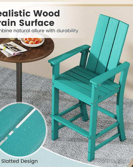 Giantex 52” Tall Adirondack Chair, HDPE Outdoor Bar Stool with Ergonomic Backrest