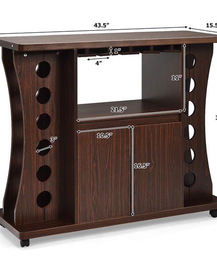Buffet Server, Rolling Sideboard, Wood Credenza, Console Table