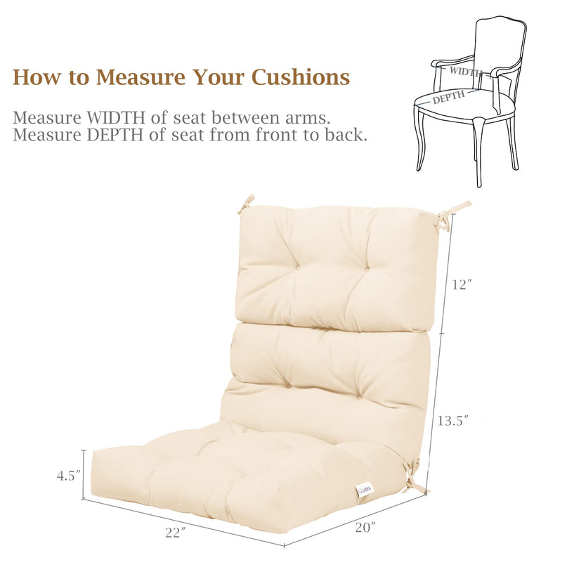 4.5 Inch Thick Outdoor High Back Chair Pads | Tufted Patio Cushion