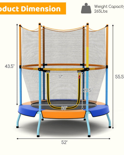 Giantex 48" Trampoline for Kids Toddler Trampoline with Safety Enclosure Net