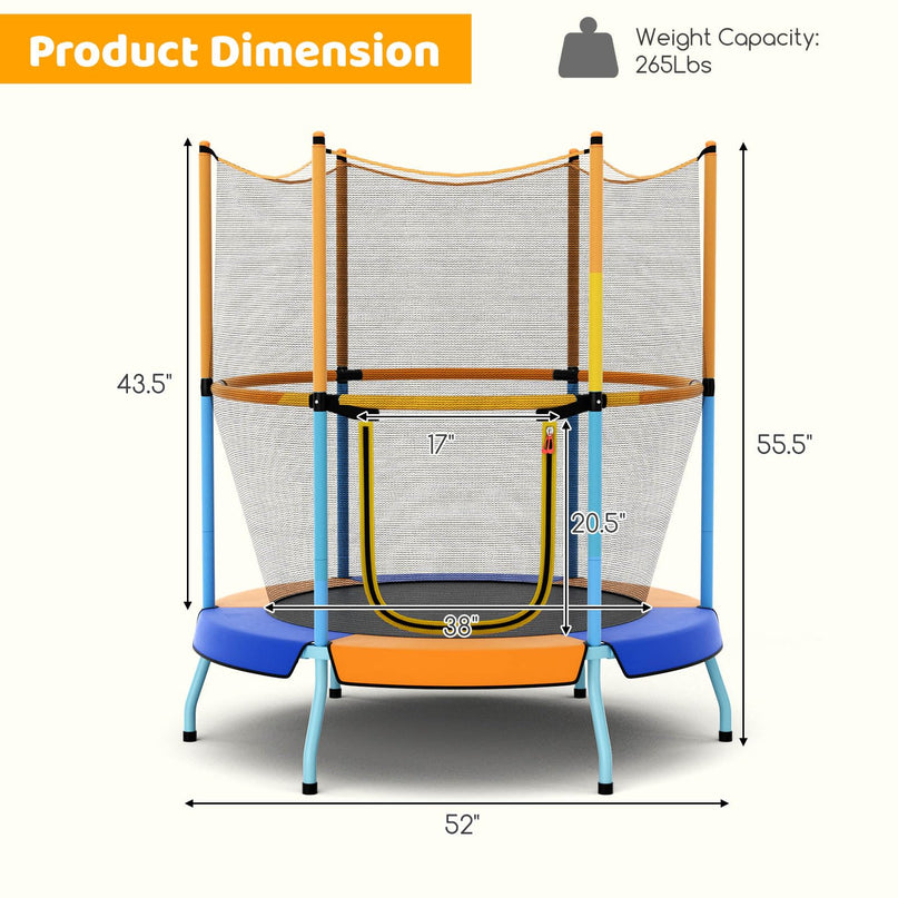 Giantex 48" Trampoline for Kids Toddler Trampoline with Safety Enclosure Net