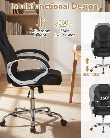 Giantex Ergonomic Mesh Executive Chair with Padded Armrests & Rocking Backrest