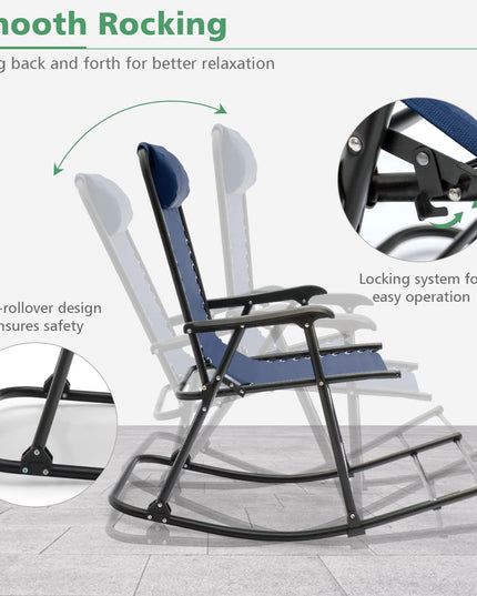 Giantex Rocking Camping Chair Folding - Outdoor Rocker Camping Chair