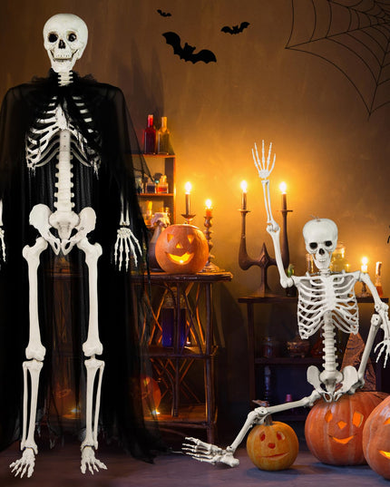 Giantex 5.4 FT Halloween Life Size Skeleton with Movable Joints