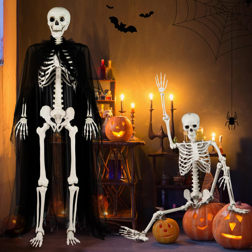 Giantex 5.4 FT Halloween Life Size Skeleton with Movable Joints