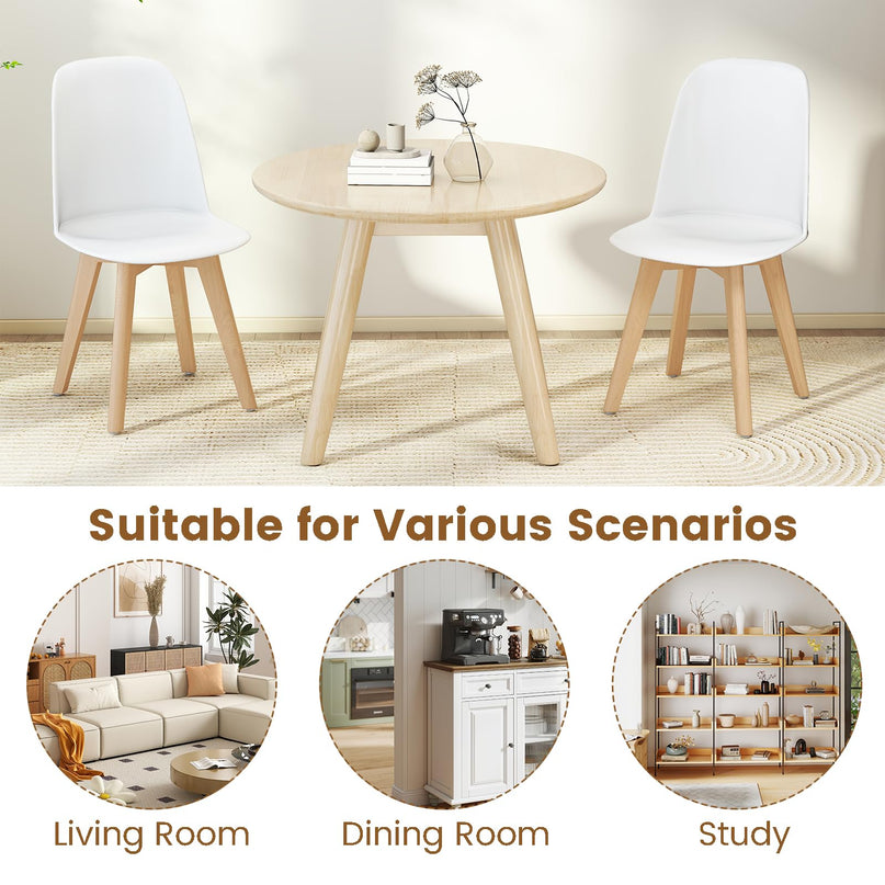 Giantex Modern Dining Chairs Set of 2/4 w/Solid Beech Wood Legs