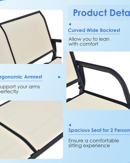 Giantex Swing Glider Chair 48 Inch with Spacious Space