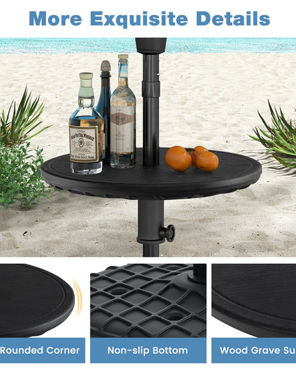 Giantex Umbrella Table - 20" Outdoor Side Table with 1.5" Umbrella Hole, Height Adjustable Knob