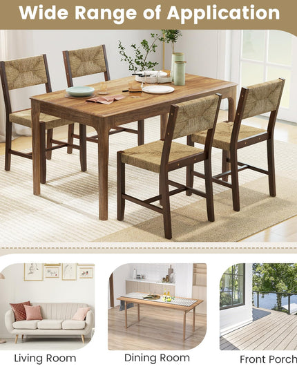 Giantex Rattan Dining Chair, Farmhouse Cane Side Chairs