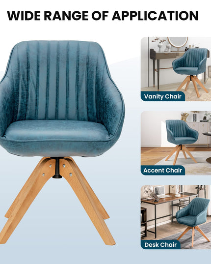 Giantex Swivel Accent Chair for Desk - Set of 2 Armchair Without Wheel