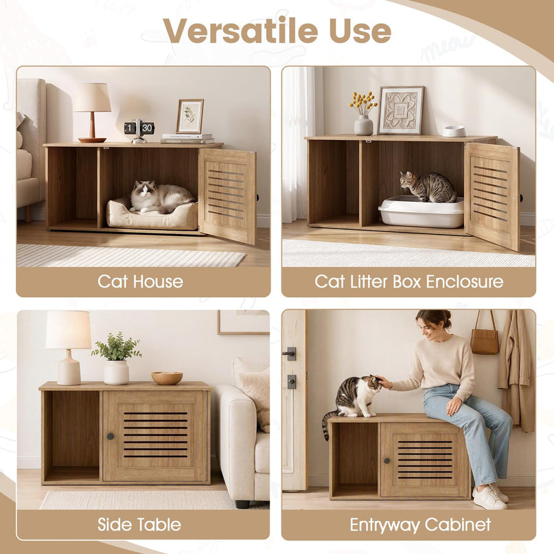 GIANTEX 31.5" Wooden Cat Litter Box Enclosure